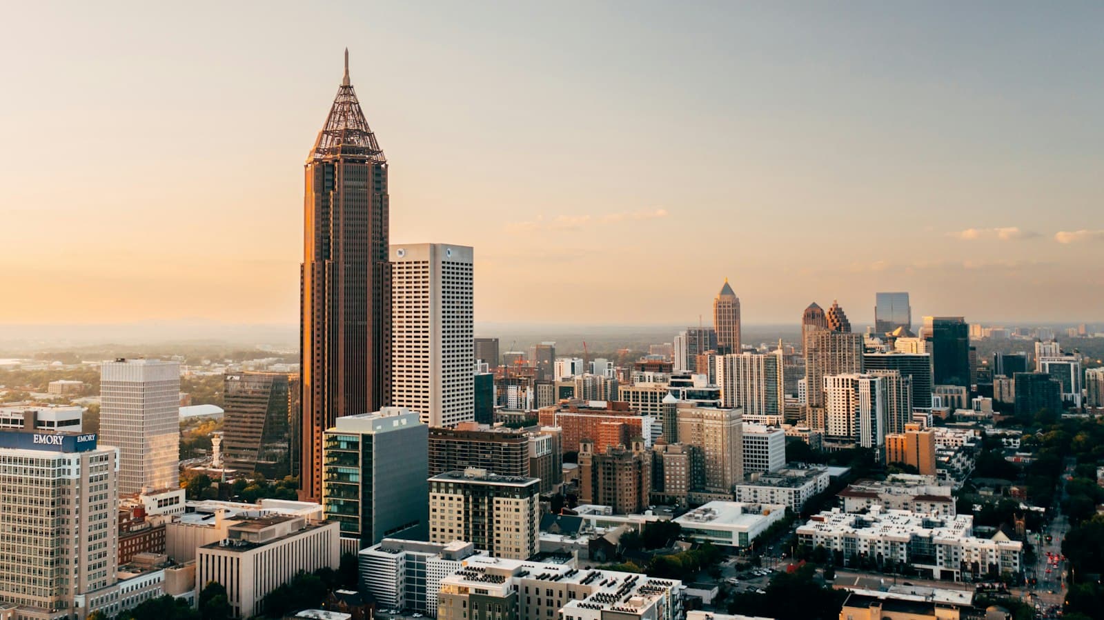 The Atlanta skyline at golden hour